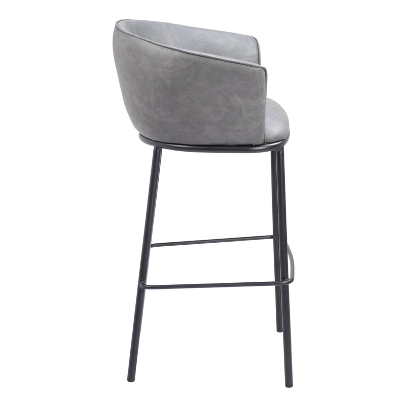  Zuo Garston 110177 Barstool - Grey IMAGE 2