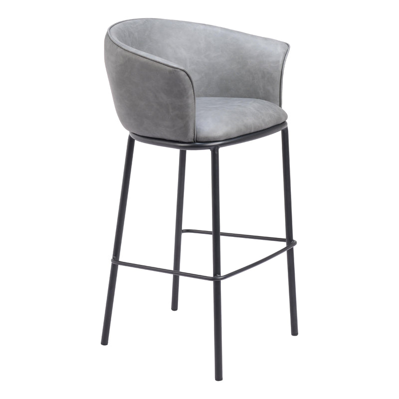  Zuo Garston 110177 Barstool - Grey IMAGE 6