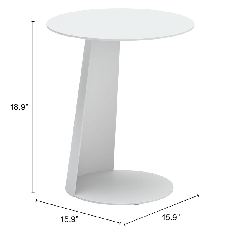  Zuo Sunny Isles 704020 Side Table - White IMAGE 12