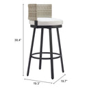  Zuo Midnight Wave 704027 Barstool - White IMAGE 13