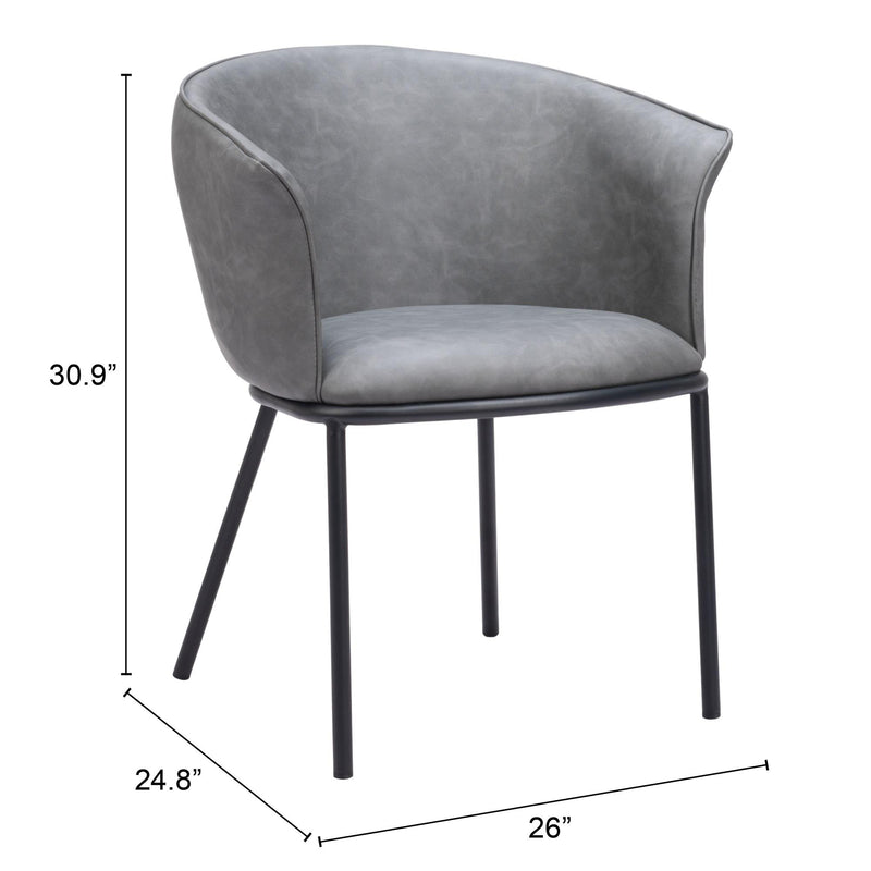  Zuo Garston 110175 Dining Chair - Grey IMAGE 8