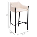  Zuo Andover 110170 Barstool - Beige IMAGE 8