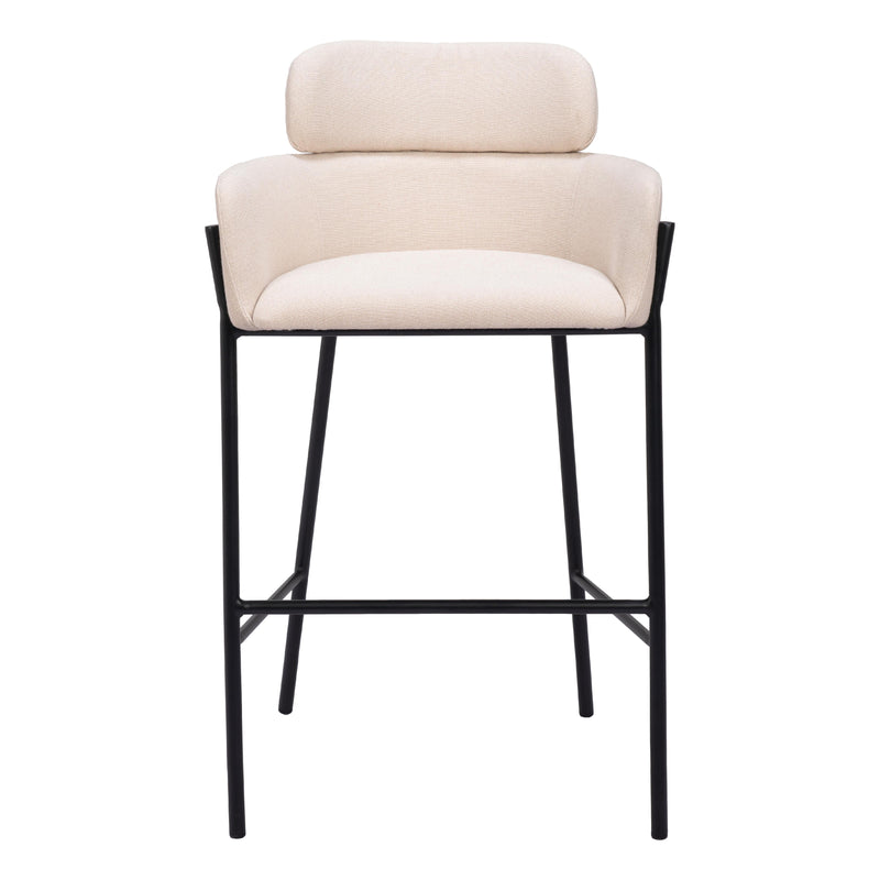  Zuo Bremor 110174 Barstool - Beige IMAGE 3