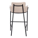  Zuo Bremor 110174 Barstool - Beige IMAGE 4