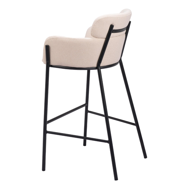  Zuo Bremor 110174 Barstool - Beige IMAGE 5