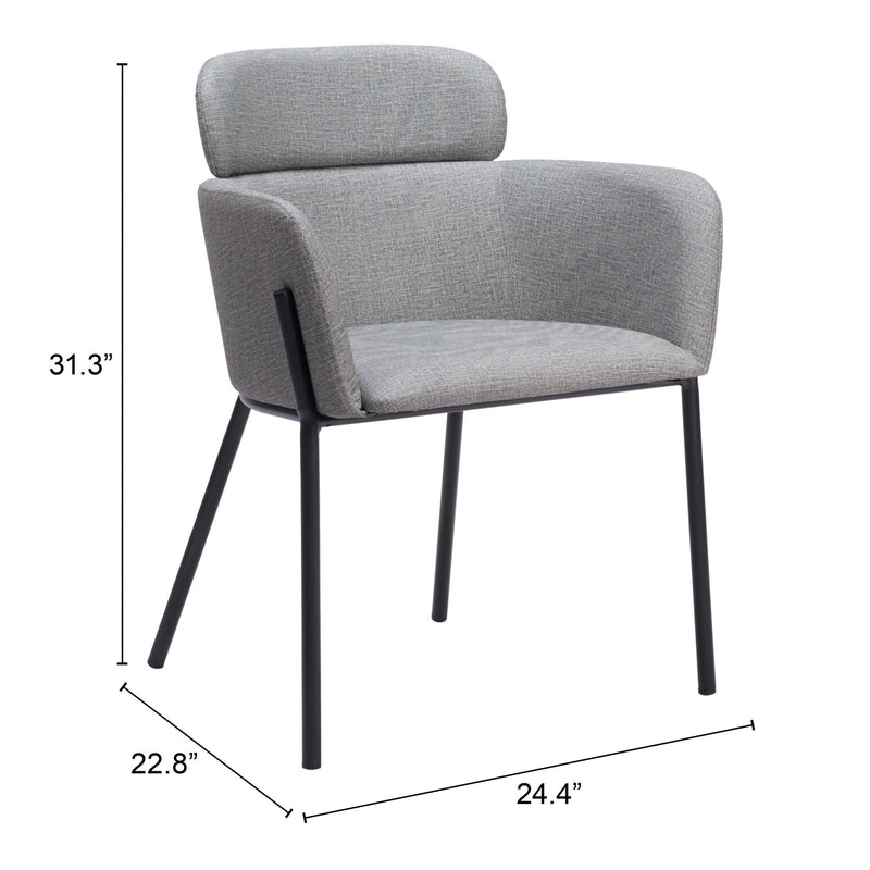  Zuo Bremor 110171 Dining Chair - Slate Grey IMAGE 8