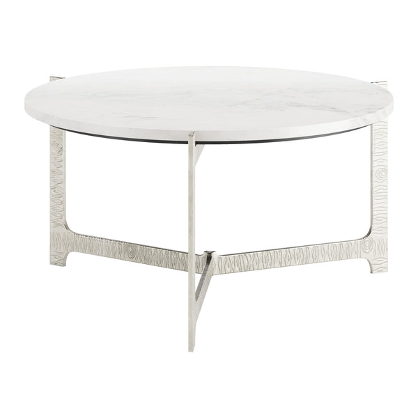  Zuo Barmas 110255 Coffee Table - White & Silver IMAGE 1