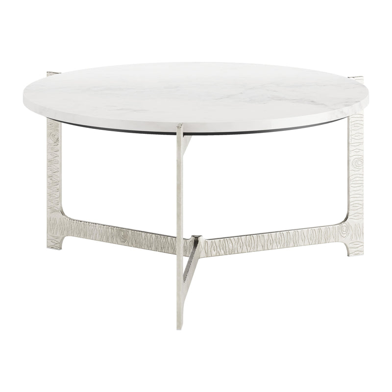  Zuo Barmas 110255 Coffee Table - White & Silver IMAGE 1