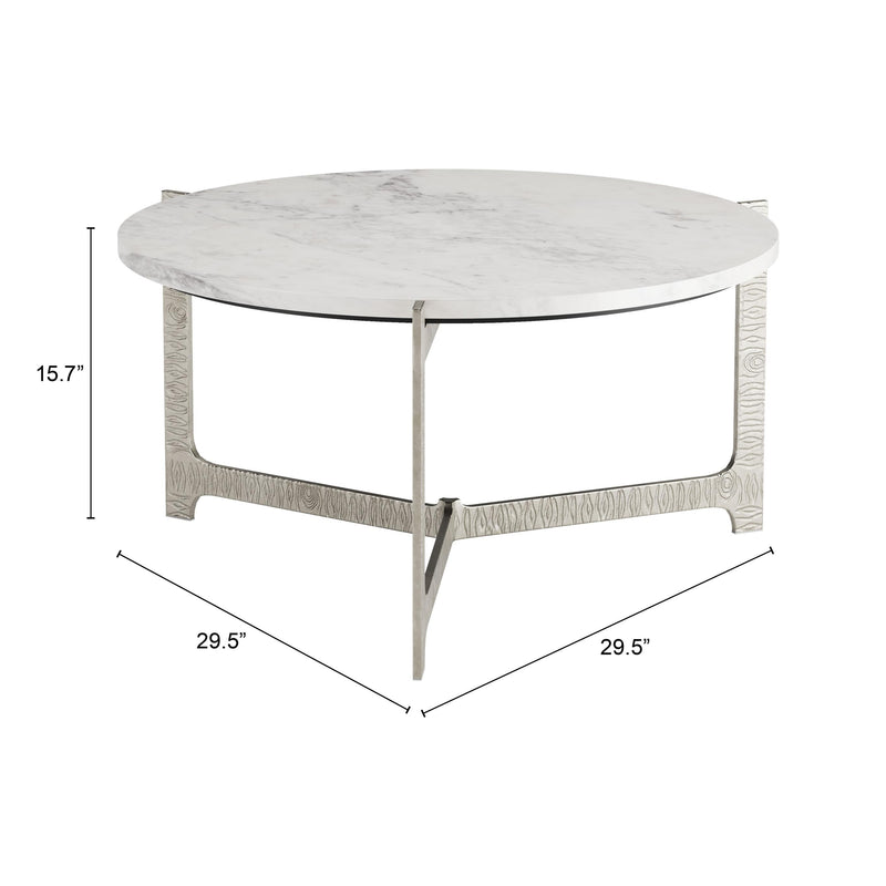  Zuo Barmas 110255 Coffee Table - White & Silver IMAGE 8