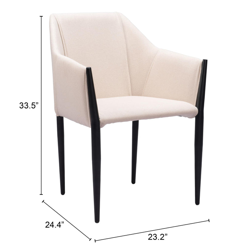  Zuo Andover 110168 Dining Chair - Beige IMAGE 8