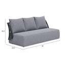  Zuo Mekan 704023 Sofa - Grey IMAGE 12