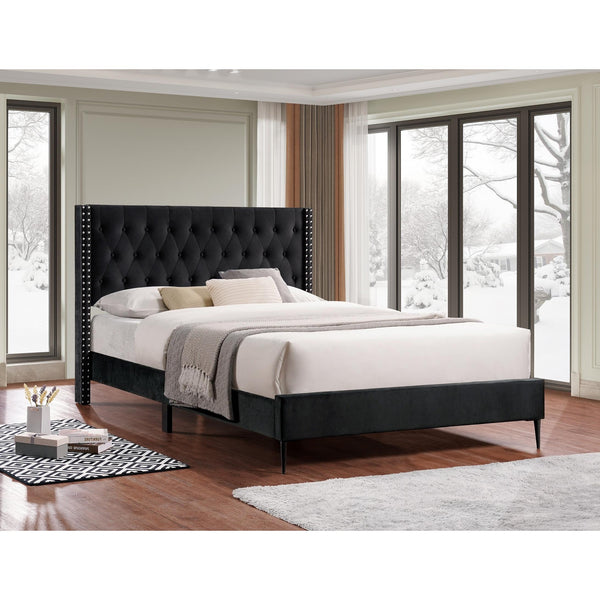 IFDC Full Upholstered Platform Bed IF 5593 - 54 IMAGE 1