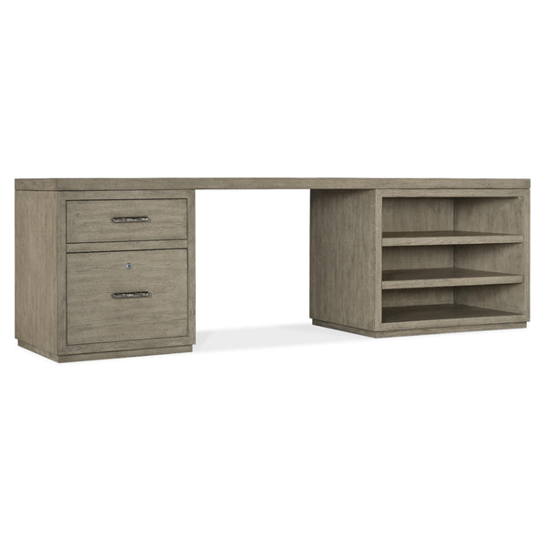 Hooker Furniture 6150-10922-85 Linville Falls 96" Desk with One File and Open Desk Cabinet IMAGE 1