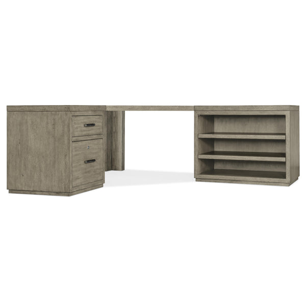 Hooker Furniture 6150-10933-85 Linville Falls Corner Desk with File and Open Desk Cabinet IMAGE 1