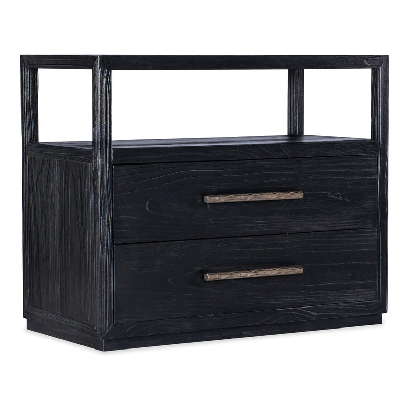 Hooker Furniture 6150-90016-99 Linville Falls Shou Sugi Ban Two Drawer Nightstand IMAGE 1