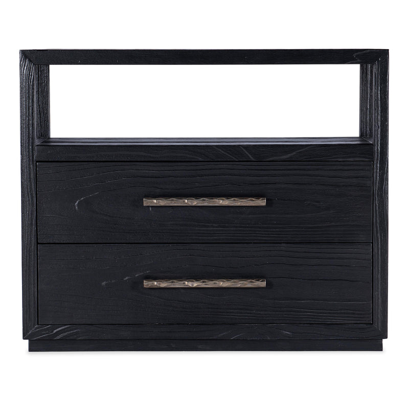 Hooker Furniture 6150-90016-99 Linville Falls Shou Sugi Ban Two Drawer Nightstand IMAGE 2