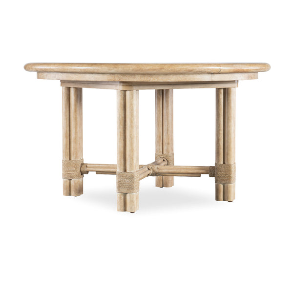 Hooker Furniture 6950-75201-80 Retreat Pole Rattan Round Dining Table with 1-20in Leaf IMAGE 1