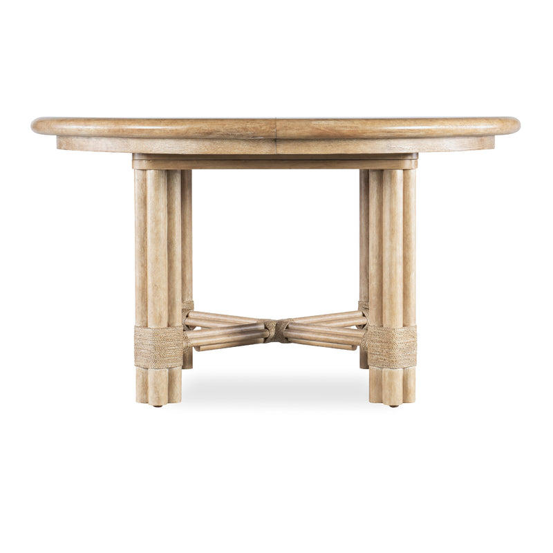 Hooker Furniture 6950-75201-80 Retreat Pole Rattan Round Dining Table with 1-20in Leaf IMAGE 2