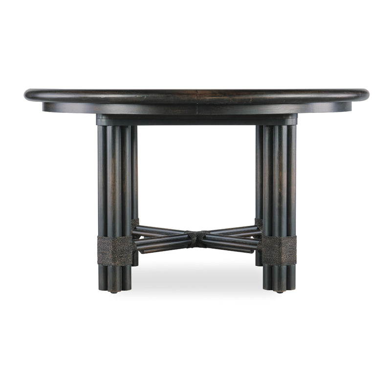 Hooker Furniture 6950-75201-99 Retreat Pole Rattan Round Dining Table with 1-20in Leaf IMAGE 2