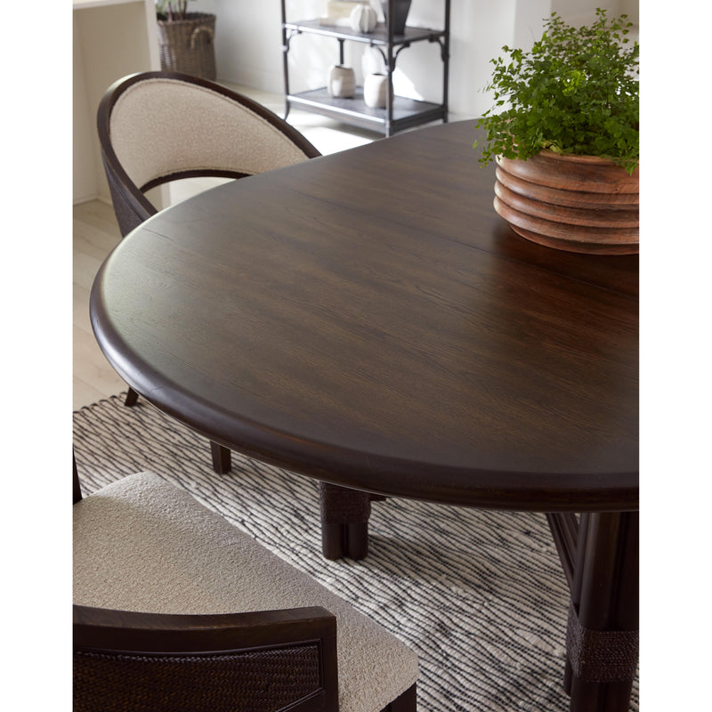 Hooker Furniture 6950-75201-99 Retreat Pole Rattan Round Dining Table with 1-20in Leaf IMAGE 6