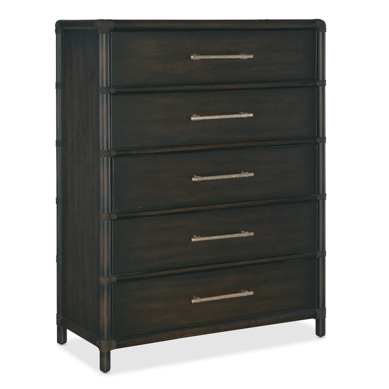 Hooker Furniture 6950-90210-99 Retreat Pole Rattan Five-Drawer Chest IMAGE 1