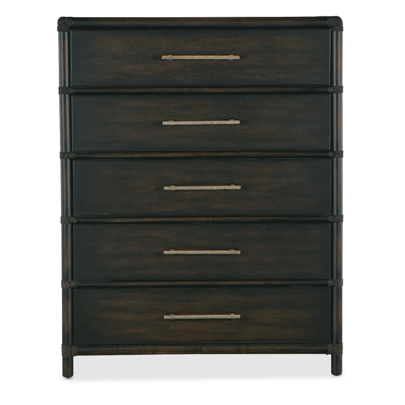 Hooker Furniture 6950-90210-99 Retreat Pole Rattan Five-Drawer Chest IMAGE 2