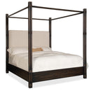  Hooker Furniture 6950-90466-99 Retreat Pole Rattan King Upholstered Poster Bed withCanopy IMAGE 1