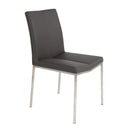  Furnishings' Mate DC 060-GR-SS Cecil Chair In Grey PU On Matte Black Frame IMAGE 1