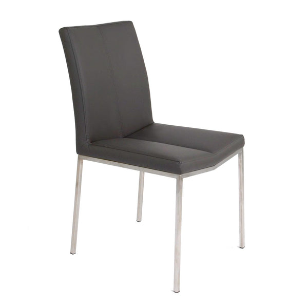 Furnishings' Mate DC 060-GR-SS Cecil Chair In Grey PU On Matte Black Frame IMAGE 1