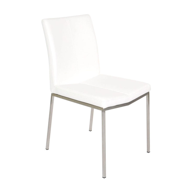 Furnishings' Mate DC 060-WH-SS Cecil Chair In White PU On Matte Black Frame IMAGE 1