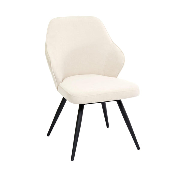 Furnishings' Mate DC 451-ST-MBS Daphne Chair In Stone Fabric On Standard Matte Black Swivel Base IMAGE 1