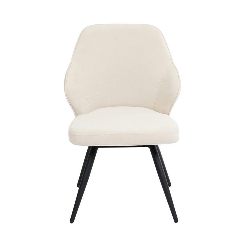 Furnishings' Mate DC 451-ST-MBS Daphne Chair In Stone Fabric On Standard Matte Black Swivel Base IMAGE 2