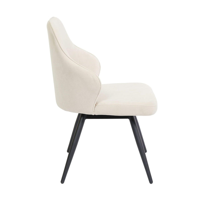 Furnishings' Mate DC 451-ST-MBS Daphne Chair In Stone Fabric On Standard Matte Black Swivel Base IMAGE 3