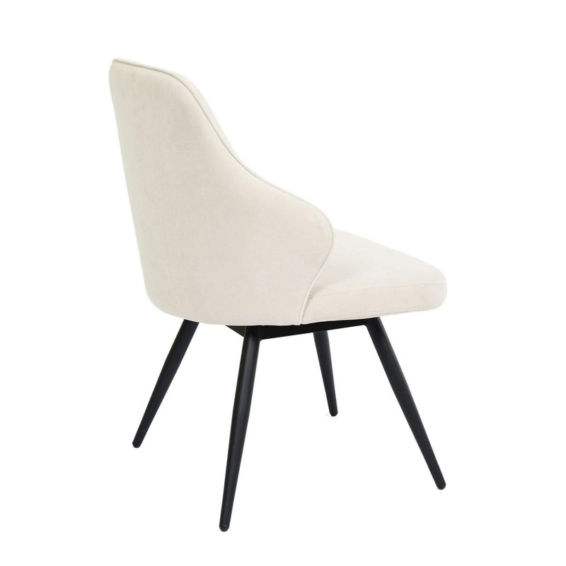 Furnishings' Mate DC 451-ST-MBS Daphne Chair In Stone Fabric On Standard Matte Black Swivel Base IMAGE 4