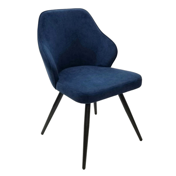 Furnishings' Mate DC 451-CO-MBS Daphne Chair Cobalt Fabric On Standard Matte Black Swivel Base IMAGE 1