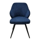  Furnishings' Mate DC 451-CO-MBS Daphne Chair Cobalt Fabric On Standard Matte Black Swivel Base IMAGE 2