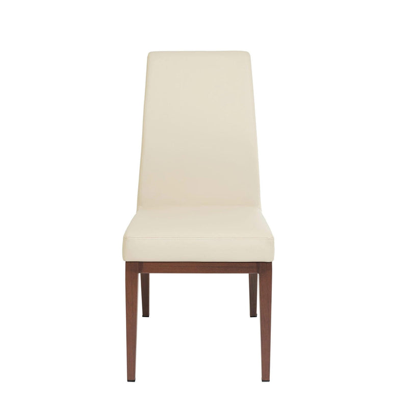 Furnishings' Mate DC 357-CR-BW Erika Chair In Cream PU On Black Walnut Base IMAGE 2