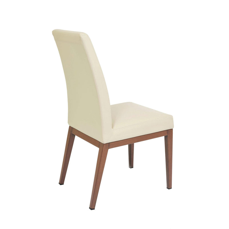 Furnishings' Mate DC 357-CR-BW Erika Chair In Cream PU On Black Walnut Base IMAGE 4