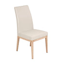  Furnishings' Mate DC 357-CR-WO Erika Chair In Cream PU On White Oak Base IMAGE 1