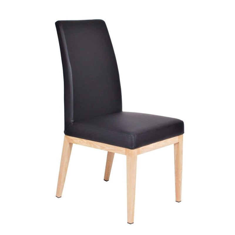 Furnishings' Mate DC 357-BL-WO Erika Chair In Black PU On White Oak Base IMAGE 1