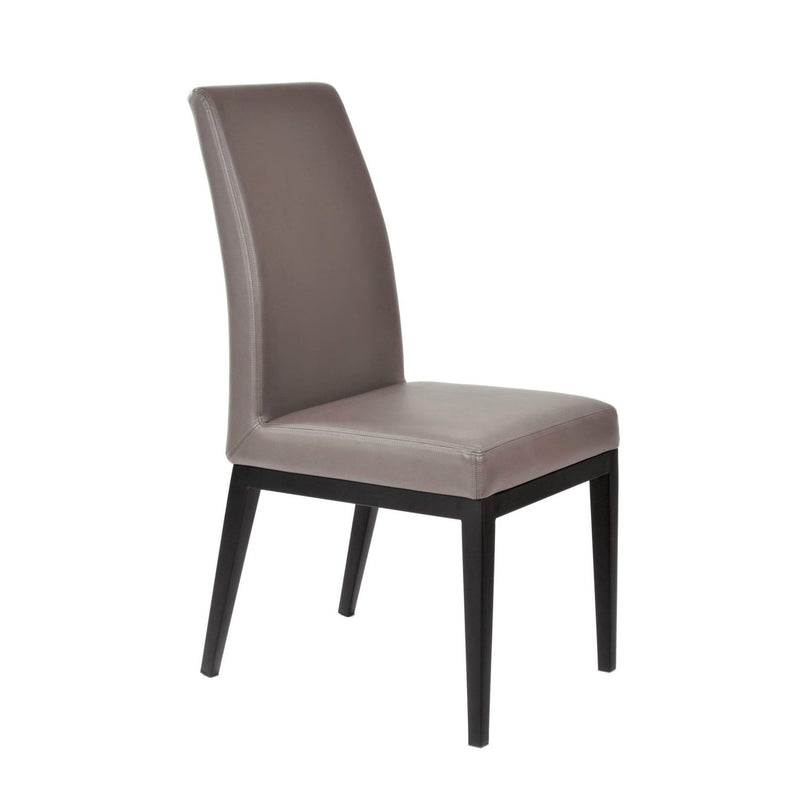 Furnishings' Mate DC 357-GR-MB Erika Chair In Grey PU On Matte Black Base IMAGE 1