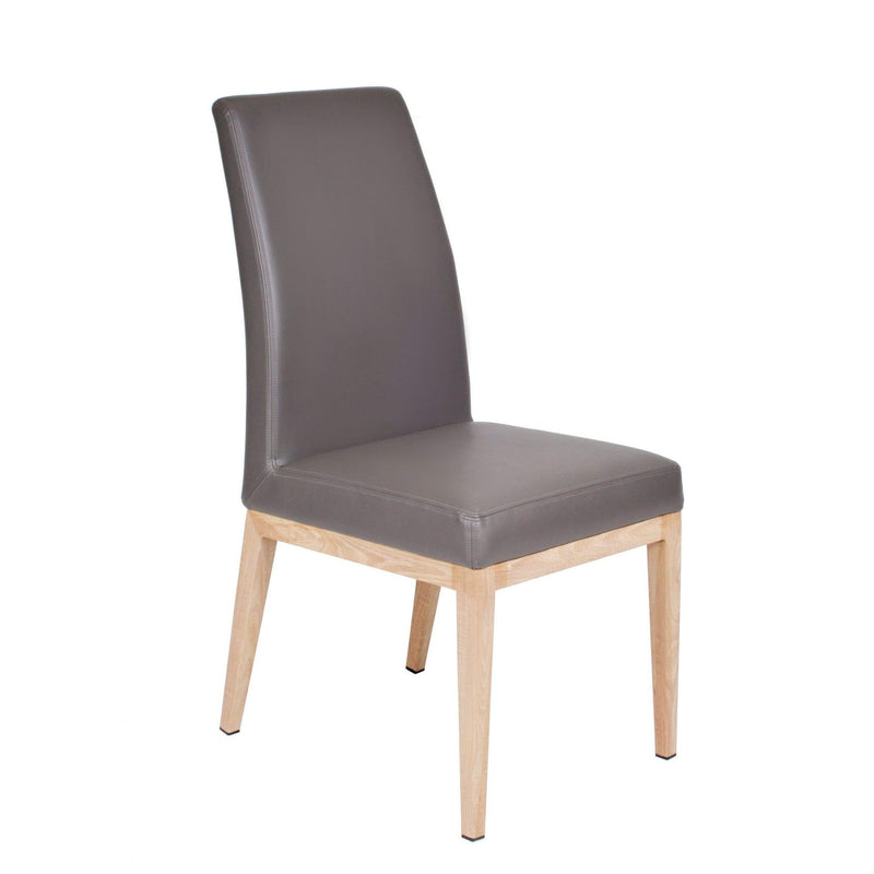 Furnishings' Mate DC 357-GR-WO Erika Chair In Grey PU On White Oak Base IMAGE 1