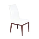  Furnishings' Mate DC 357-WH-BW Erika Chair In White PU On Black Walnut Base IMAGE 1