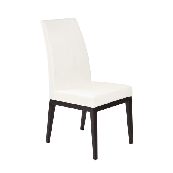 Furnishings' Mate DC 357-WH-MB Erika Chair In White PU On Matte Black Base IMAGE 1