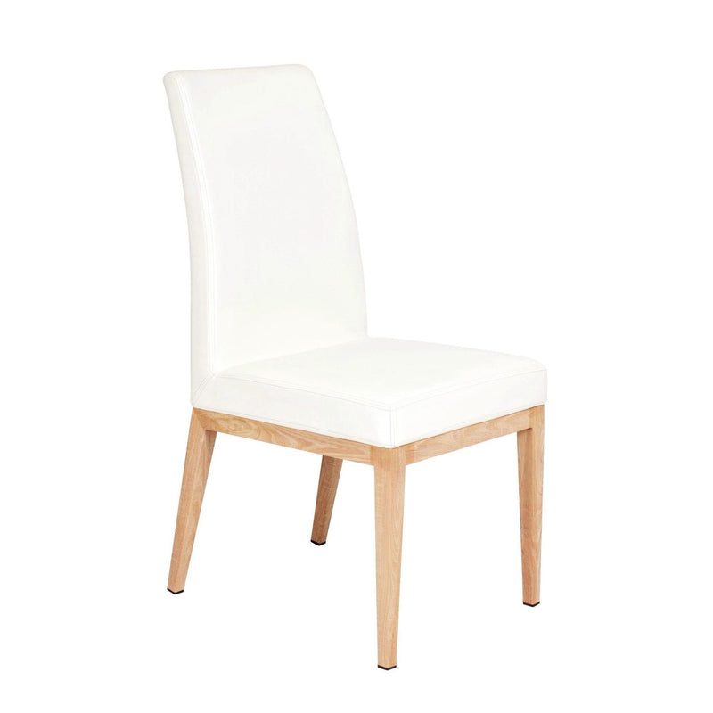 Furnishings' Mate DC 357-WH-WO Erika Chair In White PU On White Oak Base IMAGE 1