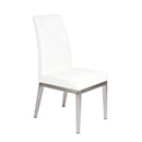  Furnishings' Mate DC 357-WH-SS Erika Chair In White PU On Brushed Stainless Steel Base IMAGE 1