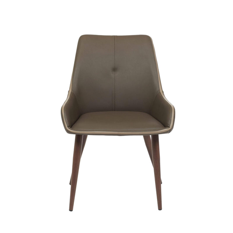 Furnishings' Mate DC H107C-GR-BW Etna Chair In Grey PU On Black Walnut Base IMAGE 1