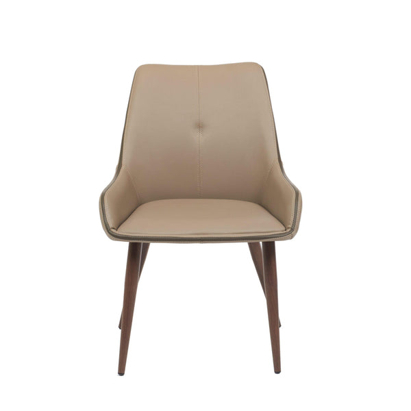 Furnishings' Mate DC H107C-LT-BW Etna Chair In Lite Taupe PU On Black Walnut Base IMAGE 1