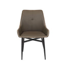  Furnishings' Mate DC-H107C-GR-BB Etna Chair In Grey PU On Black Base IMAGE 1