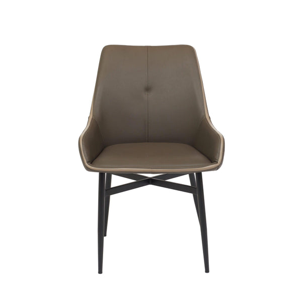 Furnishings' Mate DC-H107C-GR-BB Etna Chair In Grey PU On Black Base IMAGE 1